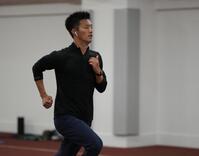 　練習する柳田大輝（代表撮影）