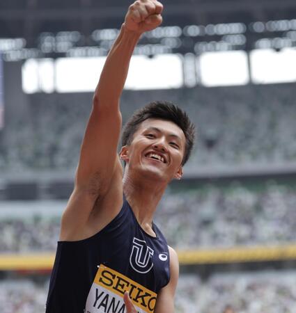　男子１００ｍで優勝した柳田大輝