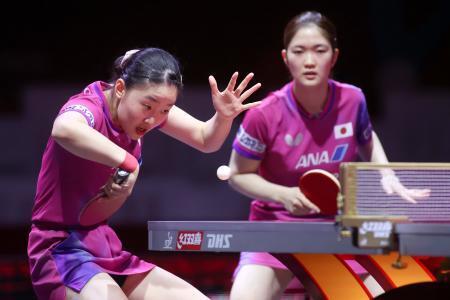 張本美和、木原美悠組など勝つ　世界卓球第３日