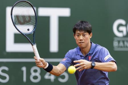 　錦織圭＝２０日、ジュネーブ（ＡＰ＝共同）