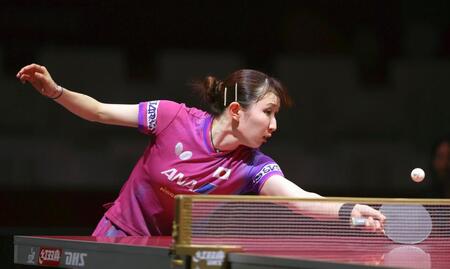 女子シングルス３回戦を突破した早田ひな＝ドーハ近郊（共同）