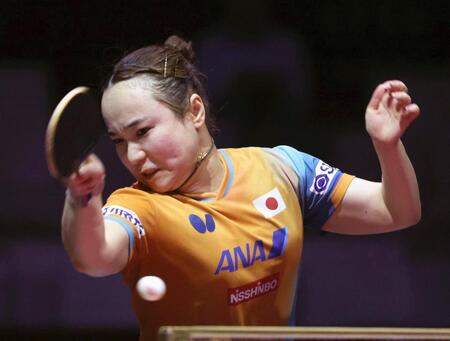 　女子シングルス３回戦を突破した伊藤美誠（共同）