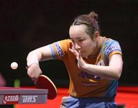 　女子シングルス３回戦を突破した伊藤美誠（共同）