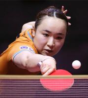 　女子シングルス３回戦を突破した伊藤美誠（共同）