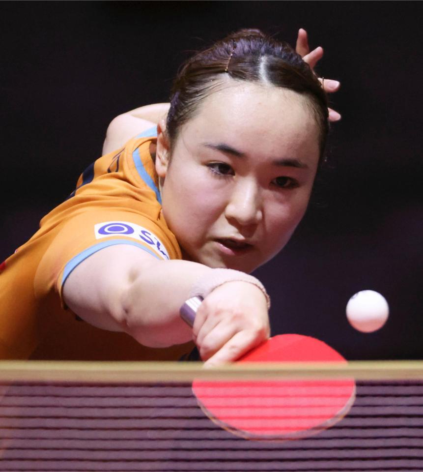 　女子シングルス３回戦を突破した伊藤美誠（共同）