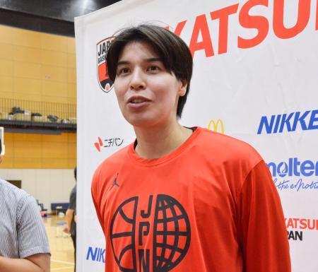 　合宿に参加したバスケットボール女子の渡嘉敷＝２２日、東京都内