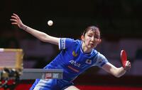 　女子シングルス４回戦を突破した早田ひな（共同）