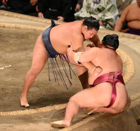 　豊昇龍が寄り切りで大栄翔を下す（撮影・堀内翔）