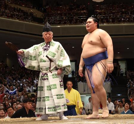 　優勝を決めた大の里（撮影・佐々木彰尚）