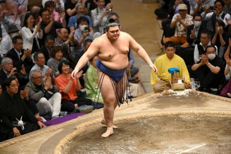 　２場所連続優勝を決めた大の里（撮影・堀内翔）