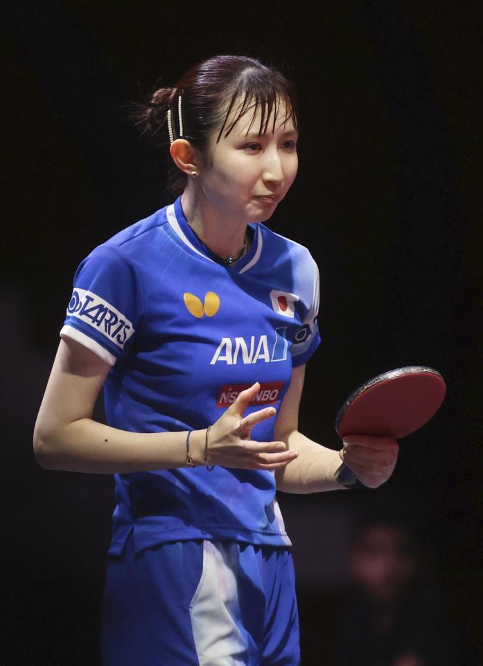 　女子シングルス準々決勝でストレート負けした早田ひな（共同）