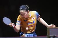 　女子シングルス準々決勝で敗れた張本美和（共同）