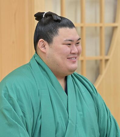 　優勝の喜びを語る大の里（撮影・持木克友）