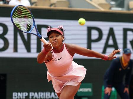 　女子シングルス１回戦でプレーする大坂なおみ