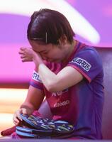 　女子シングルス２回戦で敗れた平野美宇＝１９日