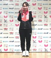 　世界選手権女子シングルスで自身初のメダルを獲得した伊藤美誠