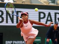 　女子シングルス１回戦でプレーする大坂なおみ