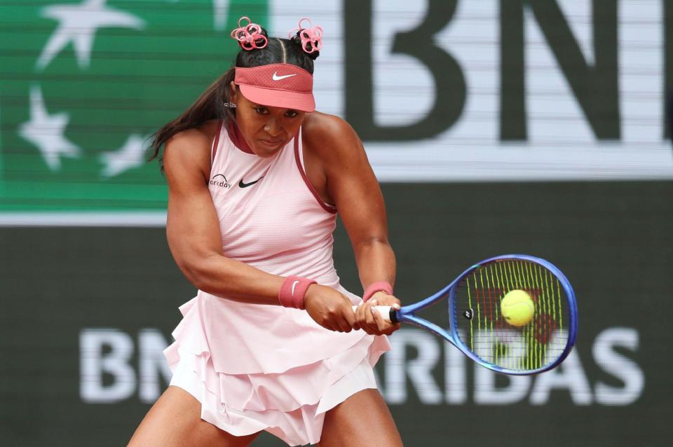 　女子シングルス１回戦でプレーする大坂なおみ