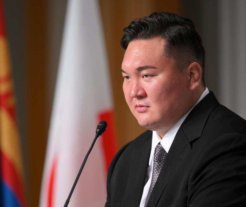 　日本相撲協会を退職するに至った経緯を語る白鵬翔氏（撮影・伊藤笙子）