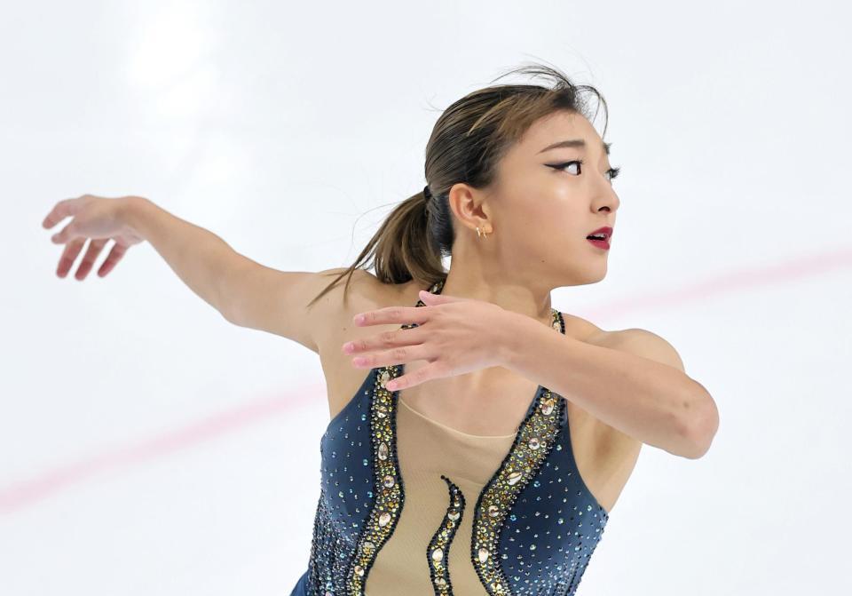 　新プログラムを披露する坂本花織