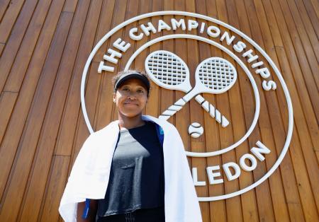 　ウィンブルドン選手権開幕を前に、調整した大坂なおみ＝ウィンブルドン（共同）