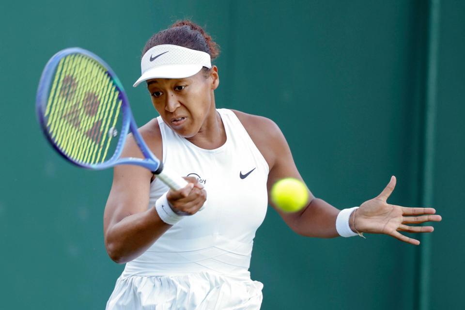 　女子シングルス１回戦でプレーする大坂なおみ（共同）