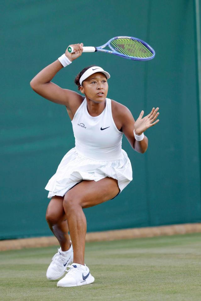 　女子シングルス１回戦でプレーする大坂なおみ（共同）