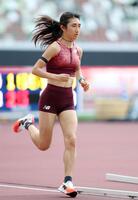 　陸上の日本選手権開幕を前に、練習する田中希実（代表撮影）