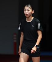 　練習を行った久保凛（代表撮影）