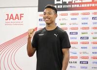 　会見に出席したサニブラウン・ハキーム