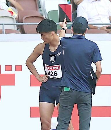 柳田大輝が涙　優勝候補が痛恨のフライング失格　「スタートすらできなかったので。冷静さを欠いてしまった」