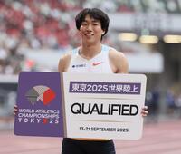 　男子１１０メートル障害決勝を制した泉谷駿介（撮影・石井剣太郎）