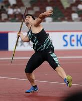 　男子やり投げで敗れたディーン元気（撮影・石井剣太郎）