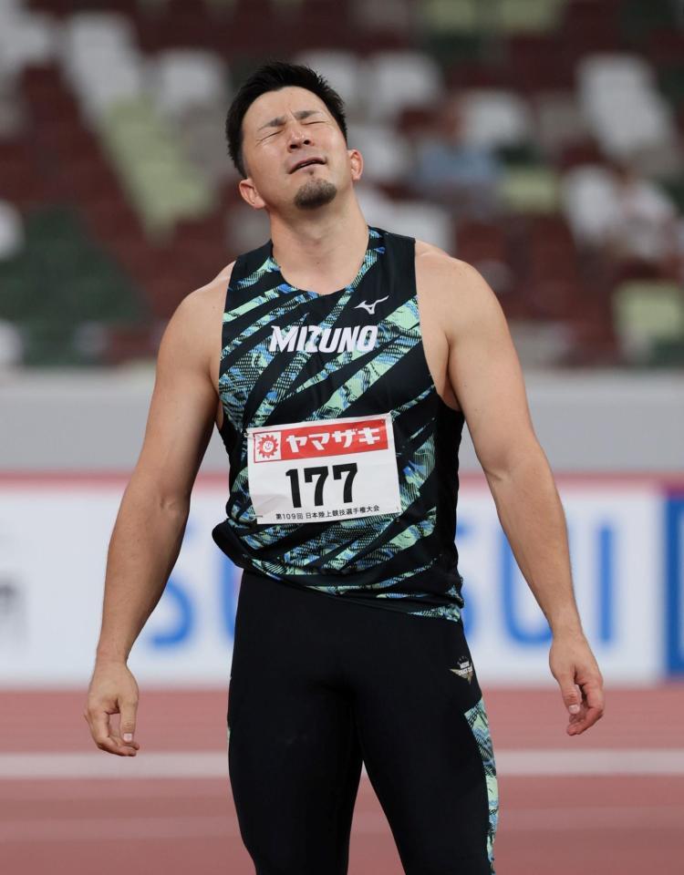 　男子やり投げ決勝で敗れたディーン元気（撮影・石井剣太郎）
