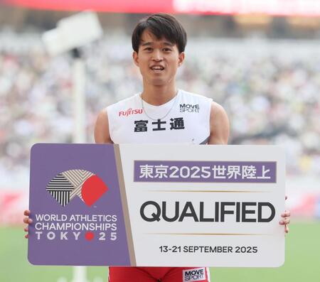 　世界陸上代表に内定した井之上駿太（撮影・石井剣太郎）