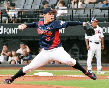 　日本先発の中西＝エスコンフィールド北海道