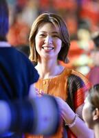 　日本対フランス戦を訪れた木村沙織さん（撮影・伊藤笙子）