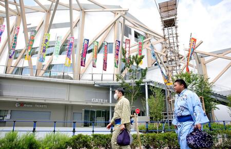 　大相撲名古屋場所初日を迎えたＩＧアリーナ（撮影・坂部計介）