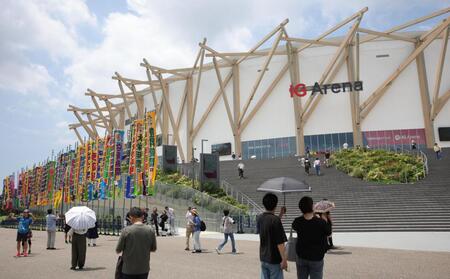 　名古屋場所初日を迎えたＩＧアリーナ（撮影・坂部計介）