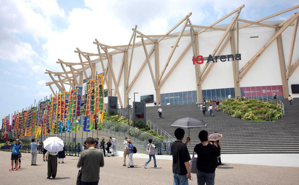 　古屋場所初日を迎えたＩＧアリーナ