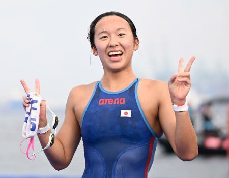世界水泳、梶本一花が金メダル　女子３キロＫＯスプリント
