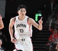 　第３Ｑ、スリーポイントシュートを決めた金近廉（撮影・伊藤笙子）