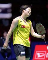 　女子シングルス準決勝でポイントを奪われた山口茜