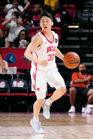 　1８日、ＮＢＡサマーリーグでブルズの一員としてプレーした河村＝ラスベガス（ＮＢＡＥ・ゲッティ＝共同）
