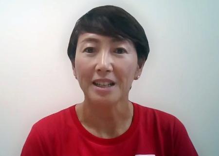 　オンラインで記者会見するテニス女子の杉山愛監督＝２１日