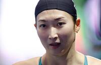 　女子１００メートルバタフライ準決勝で敗退した池江璃花子（共同）
