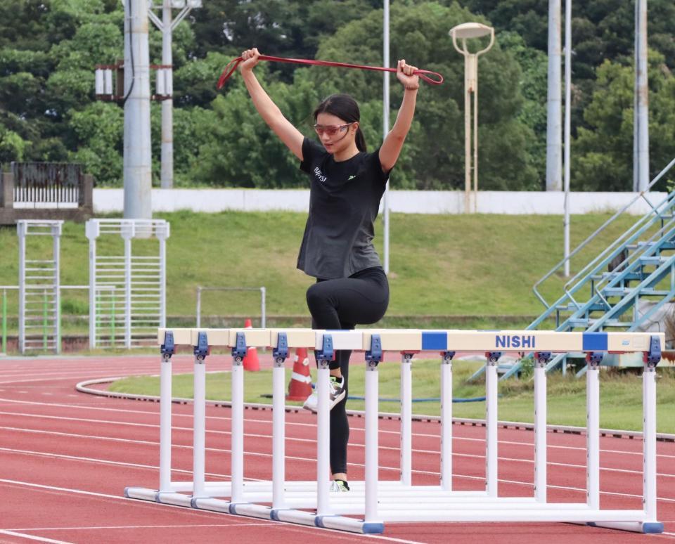 　練習を公開した田中佑美