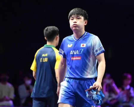 　初戦を突破を決めた張本智和（撮影・堀内翔）