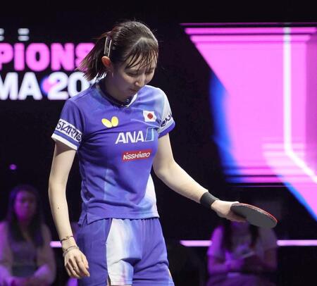 　敗れた早田ひな（撮影・佐々木彰尚）