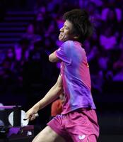 　王楚欽に敗れた戸上隼輔（撮影・佐々木彰尚）